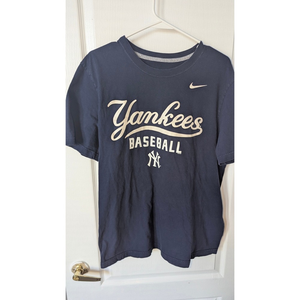 Nike New York Yankees Baseball T-Shirt Navy Blue Graphic Tee Womens Large
